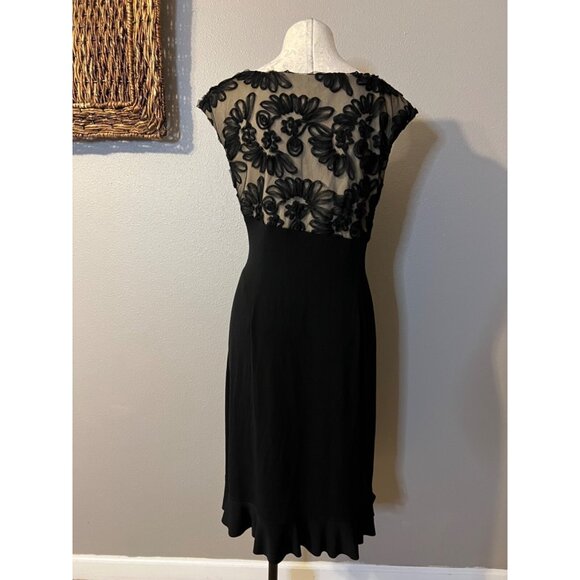 Connected Dress 16 Black Embroidered Ruffle Washable Cruise Wedding Party - Picture 4 of 13